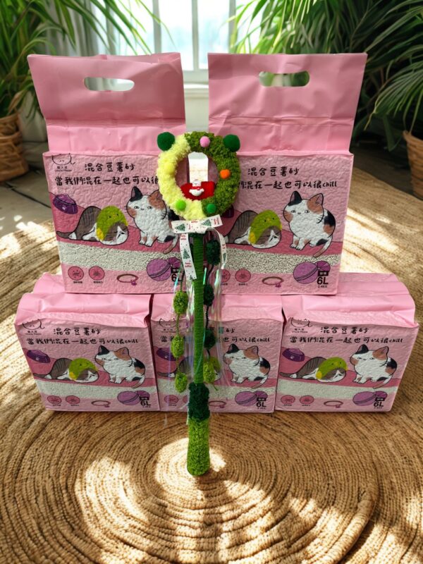 2D7F57CB-C8DC-46D2-85BC-591D003C283F 喵大叔混合豆薯砂2.4KGx10包-買10包享半價+免費宅配額外送聖誕逗貓棒(顏色隨機出)